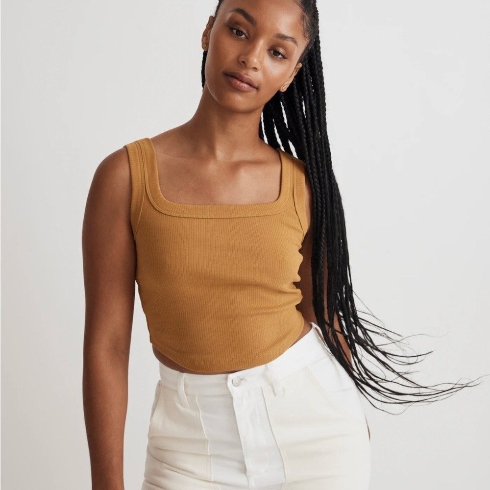 Madewell The Tailored Crop Tank in Sleekhold - Picture 6 of 7